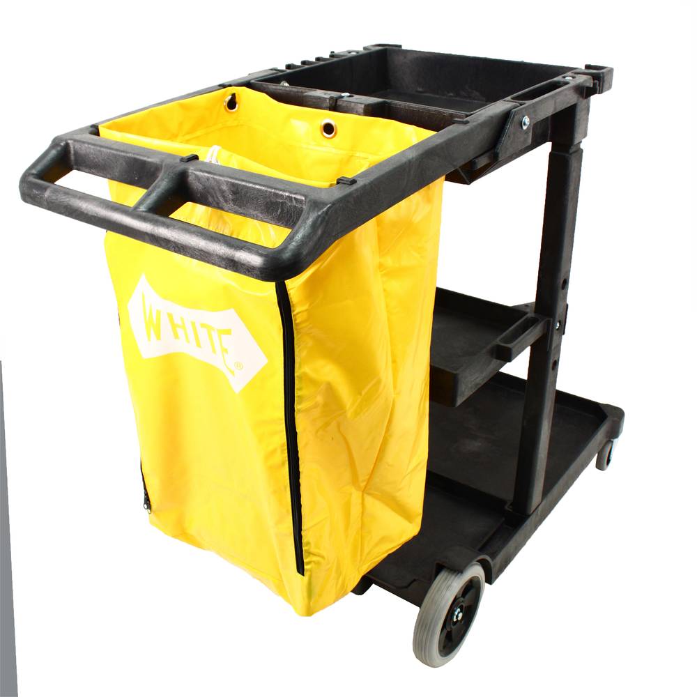 The Clean Store Commercial Yellow/Grey Heavy-Duty Polyethylene Material Janitorial Cart | 191