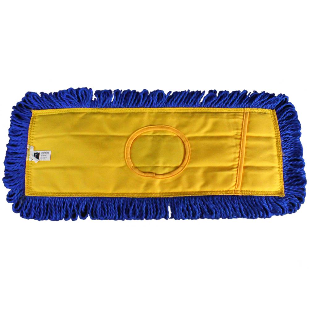 Gray/Yellow 18 Length Impact LFCB18 Fringe Dry/Dust Mop Microfiber Pad Canvas Back 6 Bags of 12 